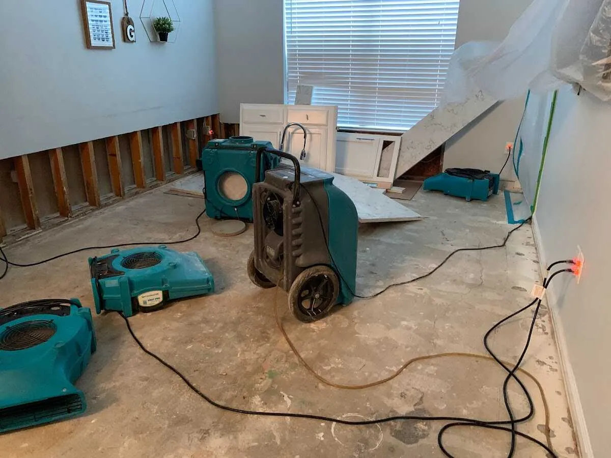 Dehumidifier in flood-cut room for Water Extraction & Removal in Van Alstyne